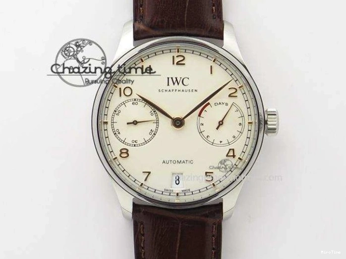 MIROTIME 0506 Portuguese Tourbillon IW5046 SS ZF Best Edition White Dial Blue Markers on Blue Leather Strap Fashionable 7149